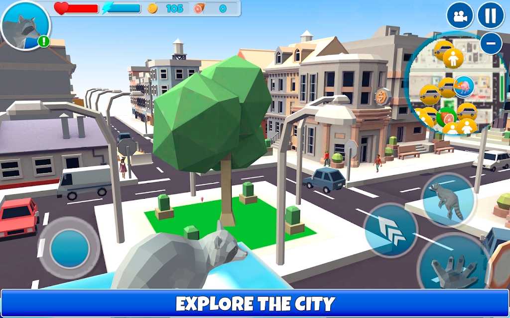 浣熊冒险模拟器游戏手机版（Raccoon Adventure City Simulator 3D）  v1.031截图